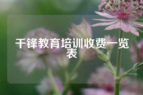 千锋教育培训收费一览表