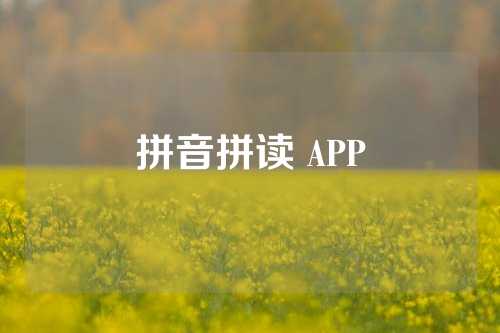 拼音拼读 APP