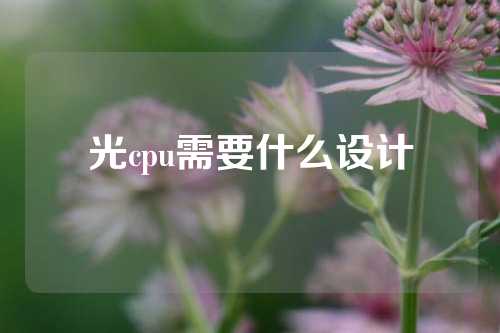 光cpu需要什么设计