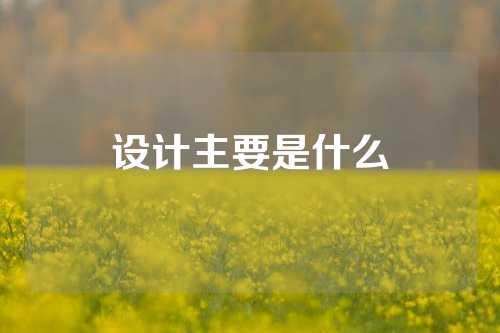 设计主要是什么