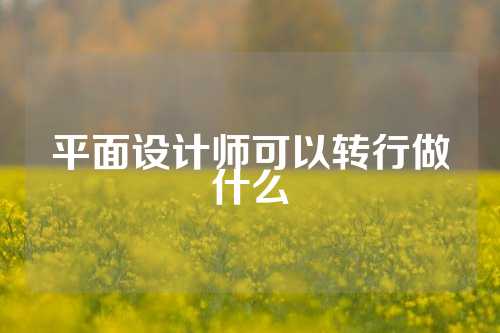 平面设计师可以转行做什么