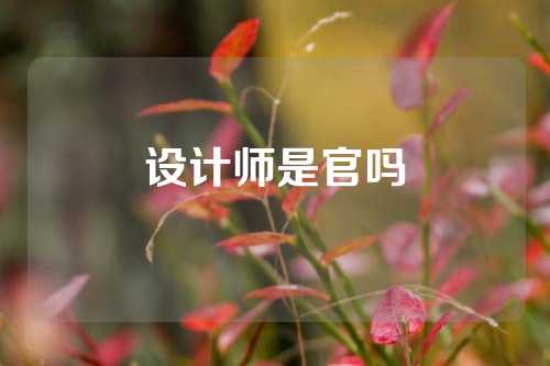 设计师是官吗