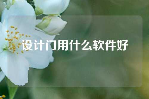 设计门用什么软件好