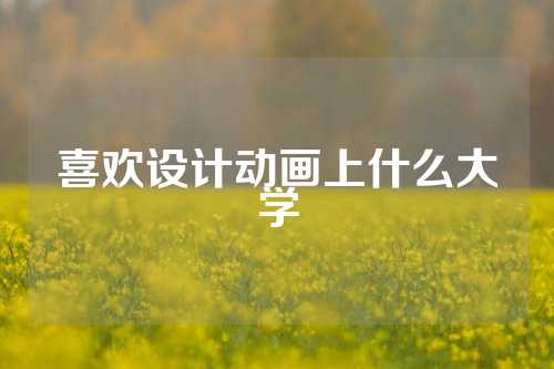 喜欢设计动画上什么大学