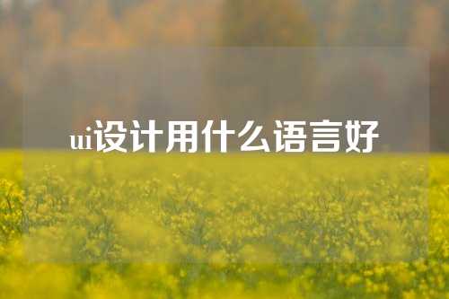 ui设计用什么语言好