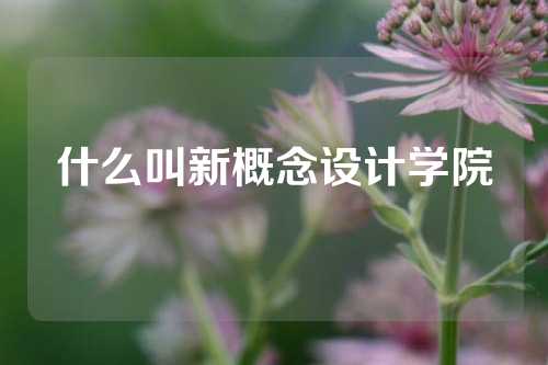 什么叫新概念设计学院