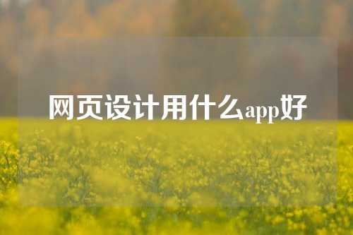 网页设计用什么app好