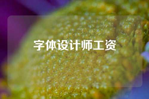 字体设计师工资