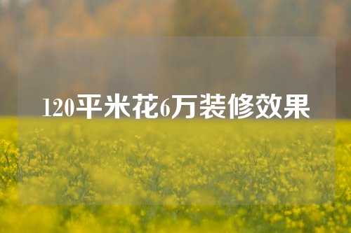 120平米花6万装修效果