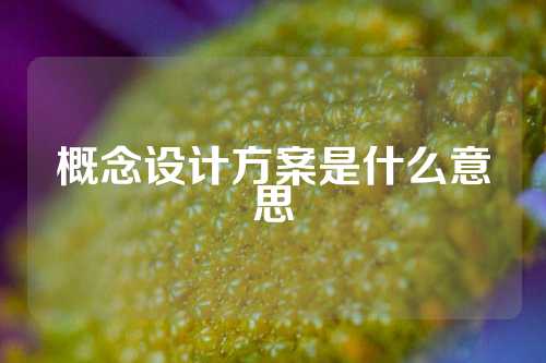 概念设计方案是什么意思