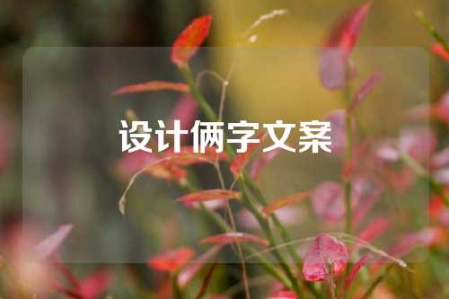 设计俩字文案