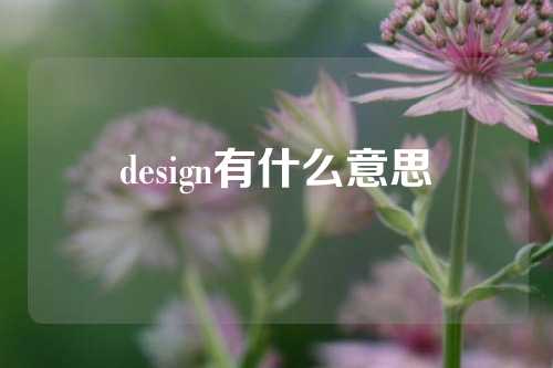 design有什么意思