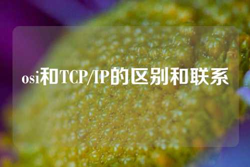 osi和TCP/IP的区别和联系