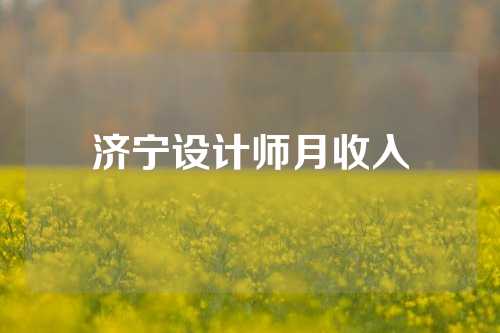 济宁设计师月收入