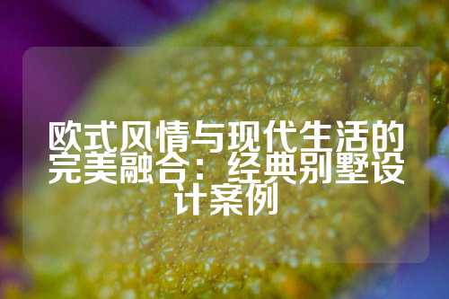 欧式风情与现代生活的完美融合：经典别墅设计案例