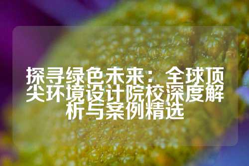 探寻绿色未来：全球顶尖环境设计院校深度解析与案例精选