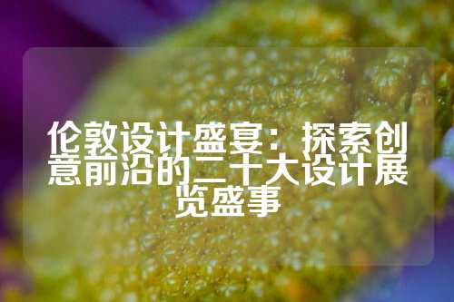 伦敦设计盛宴：探索创意前沿的二十大设计展览盛事