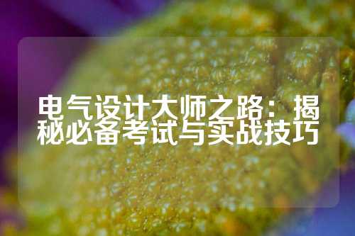 电气设计大师之路:揭秘必备考试与实战技巧