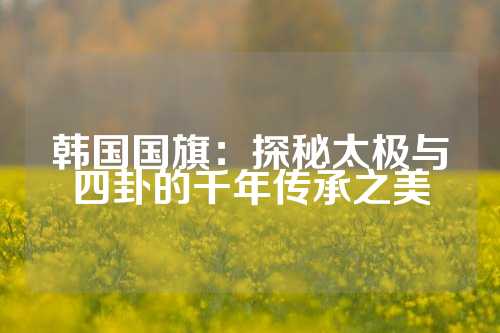 韩国国旗：探秘太极与四卦的千年传承之美
