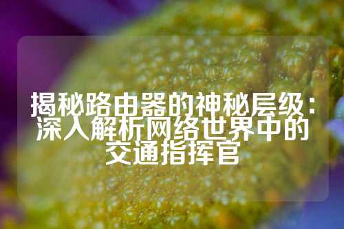 揭秘路由器的神秘层级：深入解析网络世界中的交通指挥官
