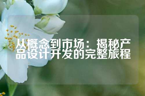 从概念到市场:揭秘产品设计开发的完整旅程