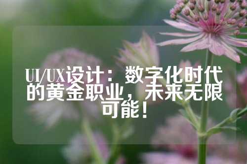 UI/UX设计：数字化时代的黄金职业，未来无限可能！