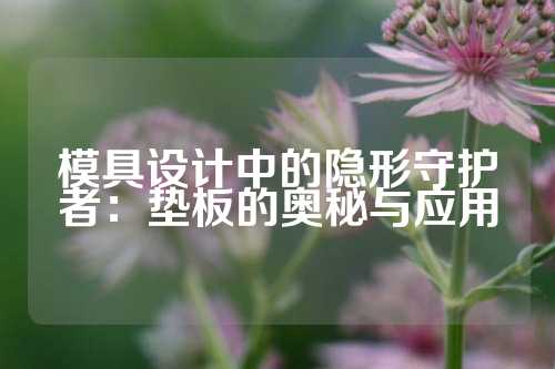 模具设计中的隐形守护者：垫板的奥秘与应用