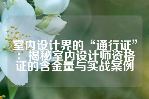 室内设计界的“通行证”：揭秘室内设计师资格证的含金量与实战案例