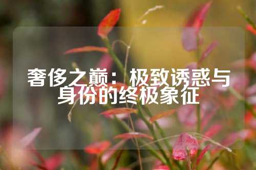 奢侈之巅：极致诱惑与身份的终极象征