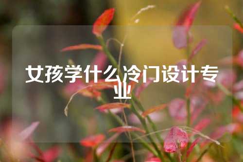 女孩学什么冷门设计专业