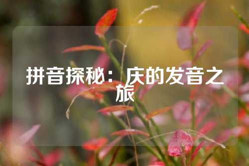 拼音探秘：庆的发音之旅