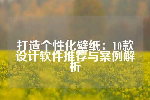 打造个性化壁纸：10款设计软件推荐与案例解析