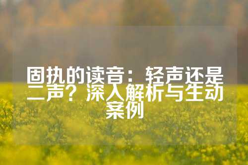 固执的读音：轻声还是二声？深入解析与生动案例