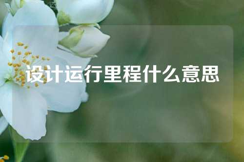 设计运行里程什么意思
