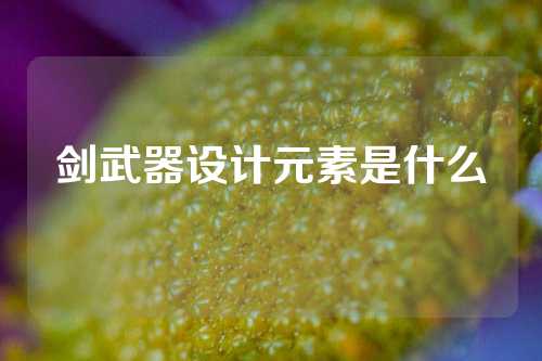 剑武器设计元素是什么