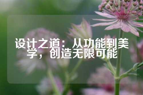 设计之道：从功能到美学，创造无限可能