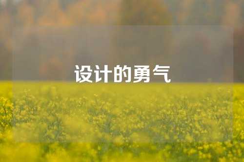 设计的勇气