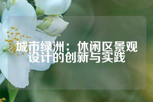 城市绿洲：休闲区景观设计的创新与实践
