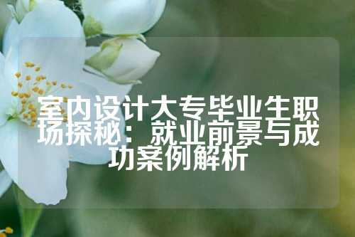 室内设计大专毕业生职场探秘：就业前景与成功案例解析