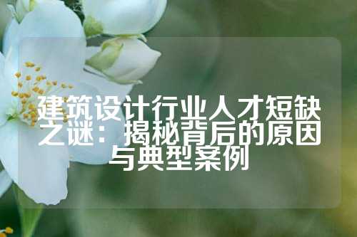 建筑设计行业人才短缺之谜：揭秘背后的原因与典型案例