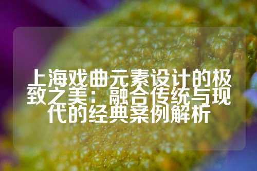 上海戏曲元素设计的极致之美：融合传统与现代的经典案例解析