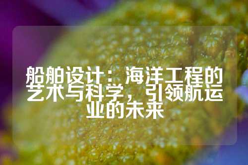 船舶设计：海洋工程的艺术与科学，引领航运业的未来