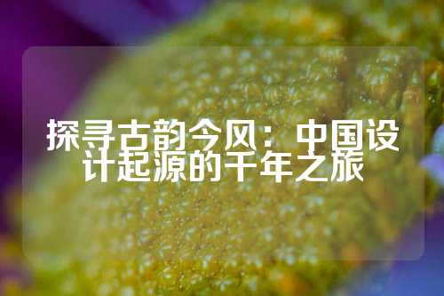 探寻古韵今风：中国设计起源的千年之旅