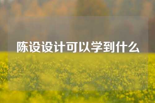 陈设设计可以学到什么