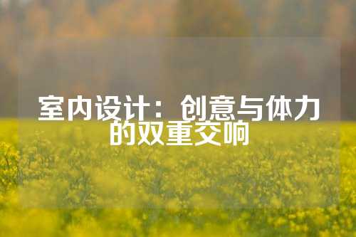室内设计：创意与体力的双重交响