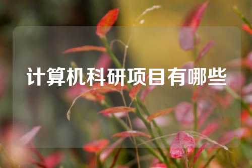 计算机科研项目有哪些