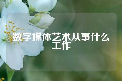 数字媒体艺术从事什么工作
