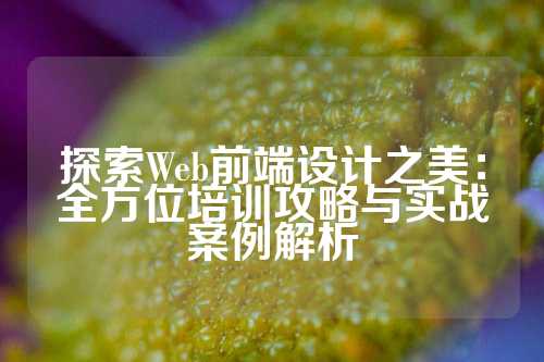 探索Web前端设计之美:全方位培训攻略与实战案例解析