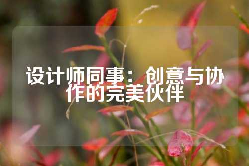 设计师同事：创意与协作的完美伙伴