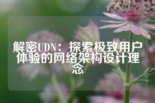 解密UDN：探索极致用户体验的网络架构设计理念